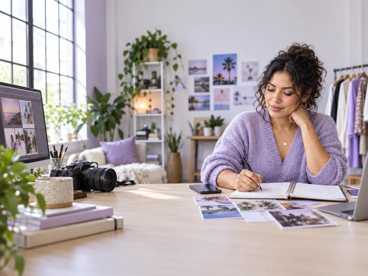 Creator planning content in a studio